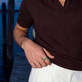 GREEN COMO RING | Silver