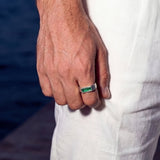 GREEN COMO RING | Silver