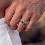 GREEN COMO RING | Silver